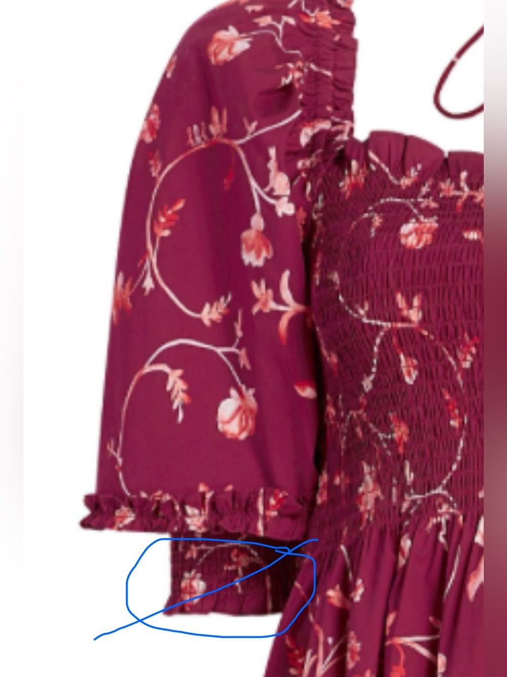 Hill House The Nesli Nap Dress Large Burgundy Botanical Cottagecore Boho - Picture 6 of 7